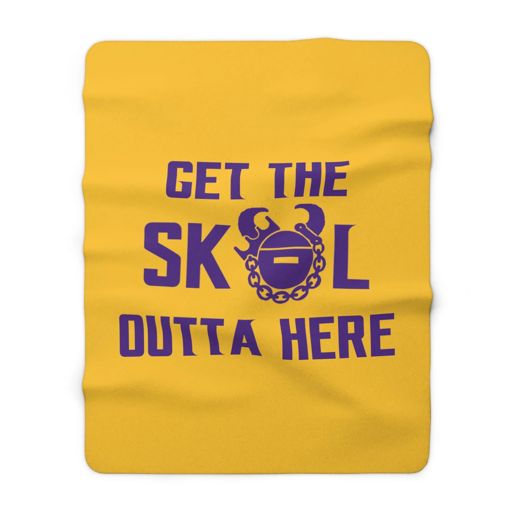 Sherpa Fleece Blanket - Gold/Purple - Get OUTTA Here