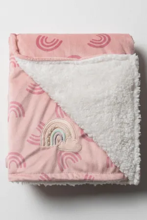 Sherpa Lined Blanket Pink