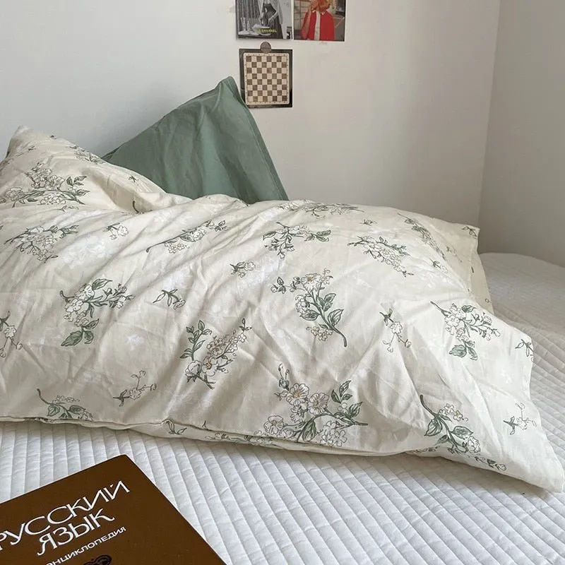 Solid Color Cotton Washed Pillowcase Set