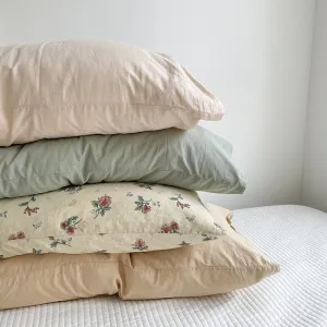 Solid Color Cotton Washed Pillowcase Set