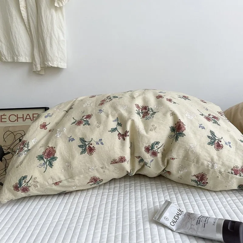 Solid Color Cotton Washed Pillowcase Set