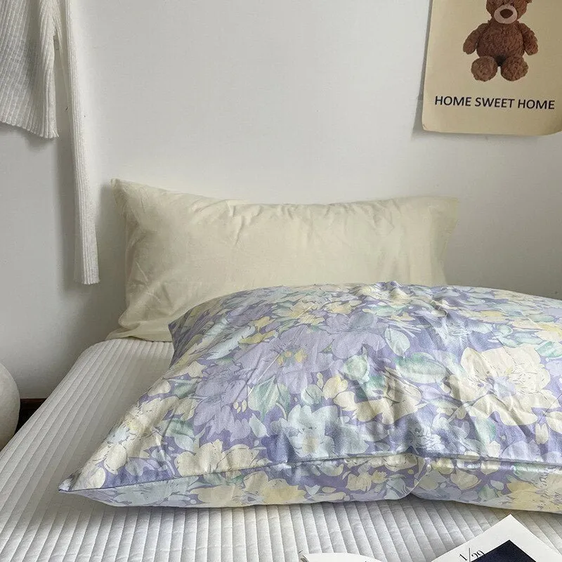 Solid Color Cotton Washed Pillowcase Set