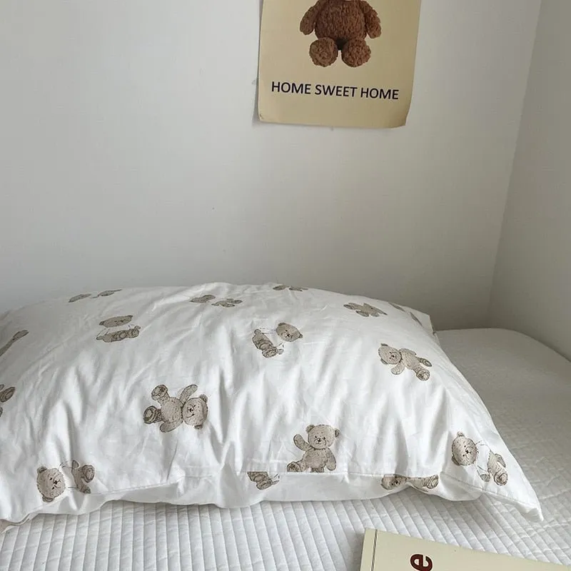 Solid Color Cotton Washed Pillowcase Set