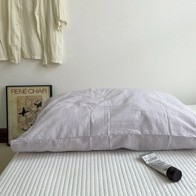 Solid Color Cotton Washed Pillowcase Set