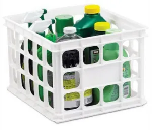 Sterilite 16928006 White Plastic 15-1/4"L x 13-3/4"W x 10-1/2"H Storage Crates - Quantity of 18