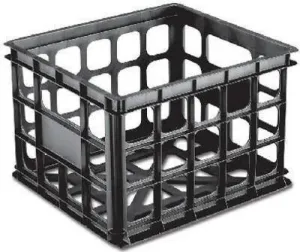 Sterilite 16929006 Black Plastic 15-1/4"L x 13-3/4"W x 10-1/2"H Storage Crates - Quantity of 6