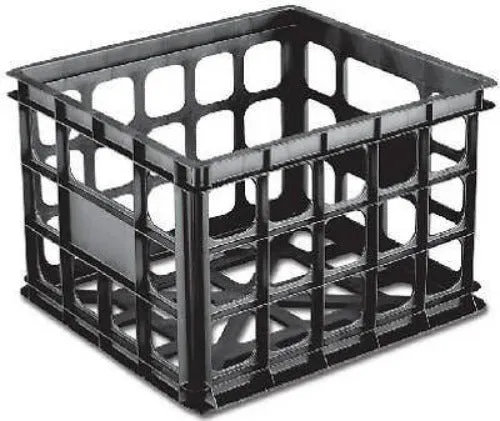 Sterilite 16929006 Black Plastic 15-1/4"L x 13-3/4"W x 10-1/2"H Storage Crates - Quantity of 6