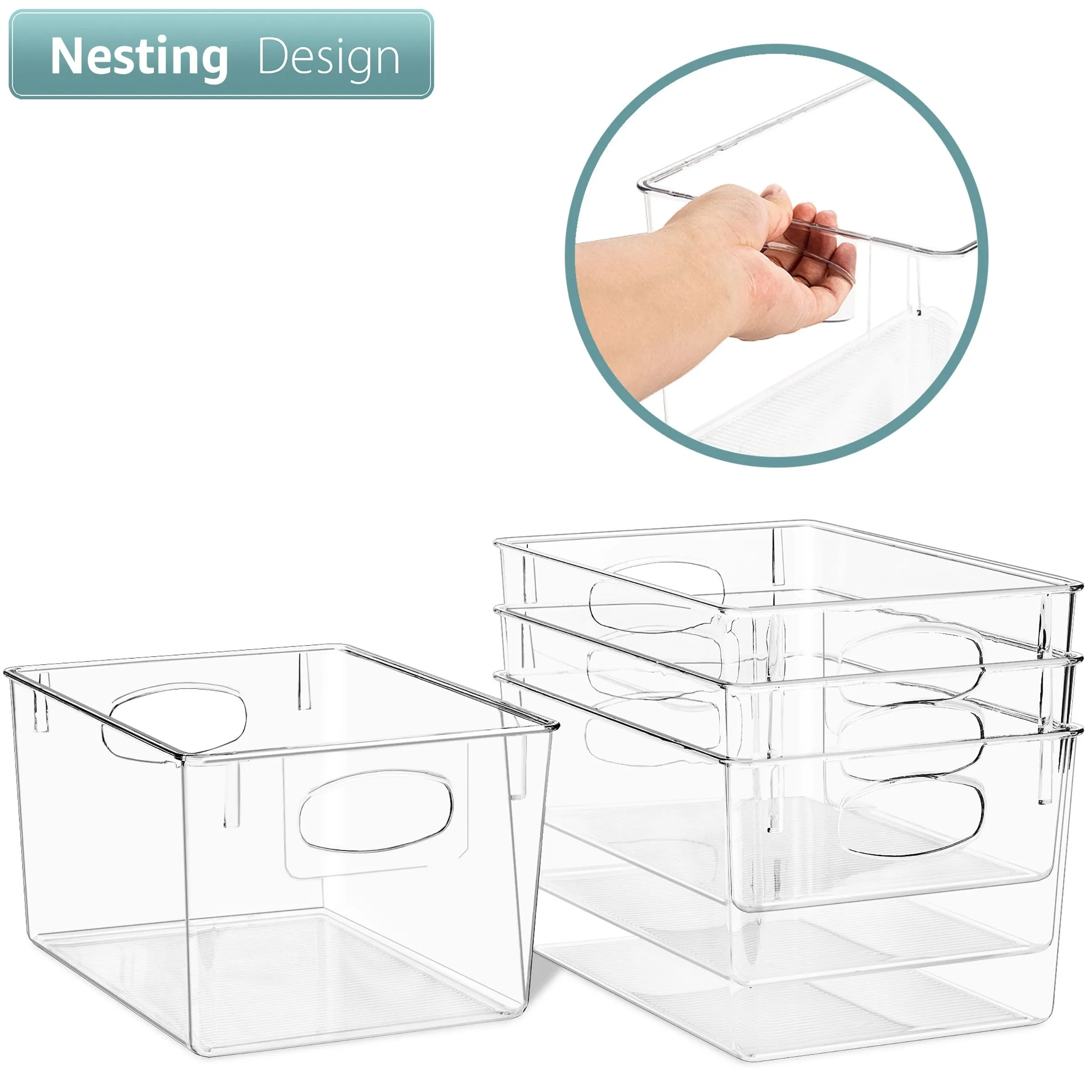 Storage Bins with Handles Set (Large)