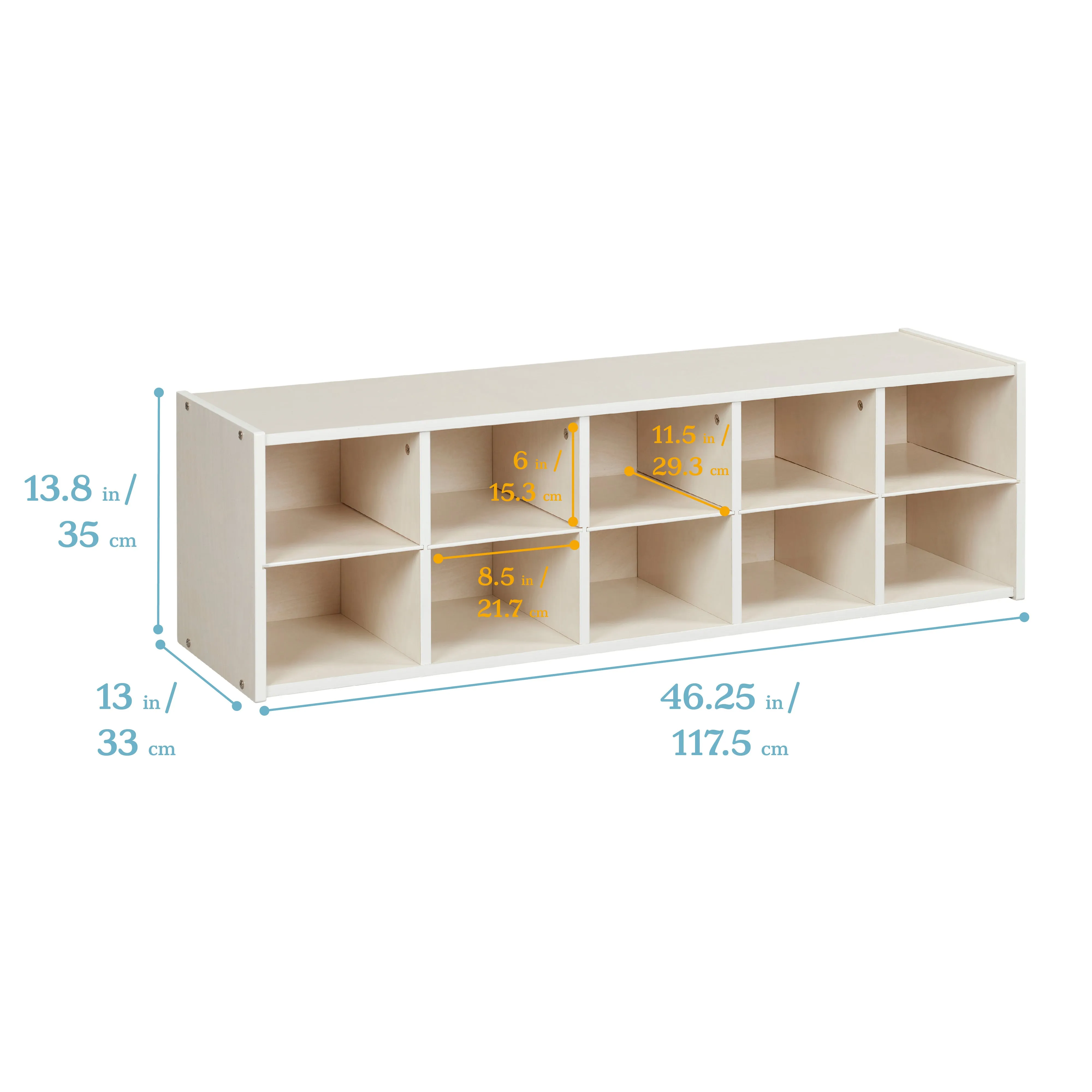 Streamline 10 Cubby Tray Storage Cabinet, 2x5
