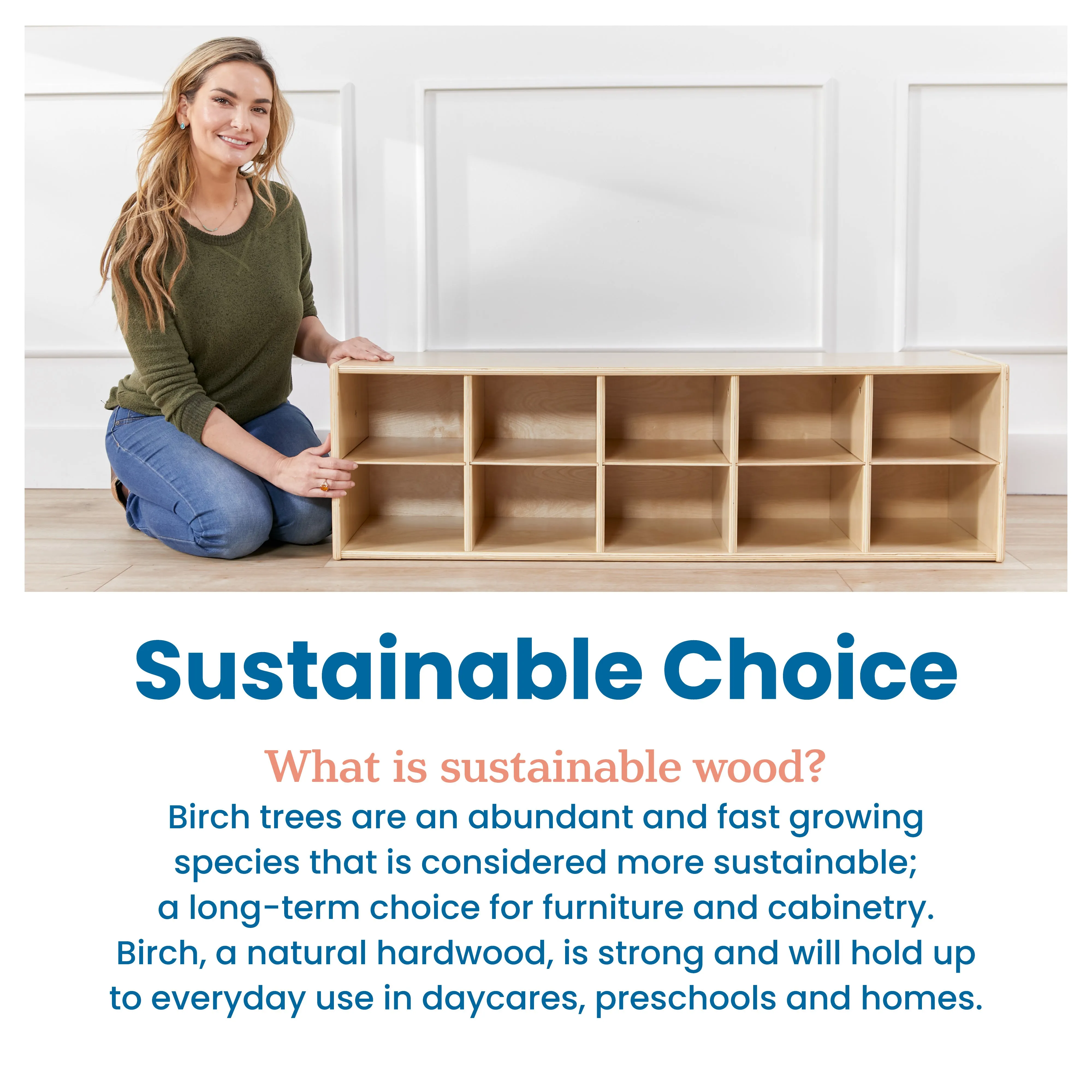 Streamline 10 Cubby Tray Storage Cabinet, 2x5