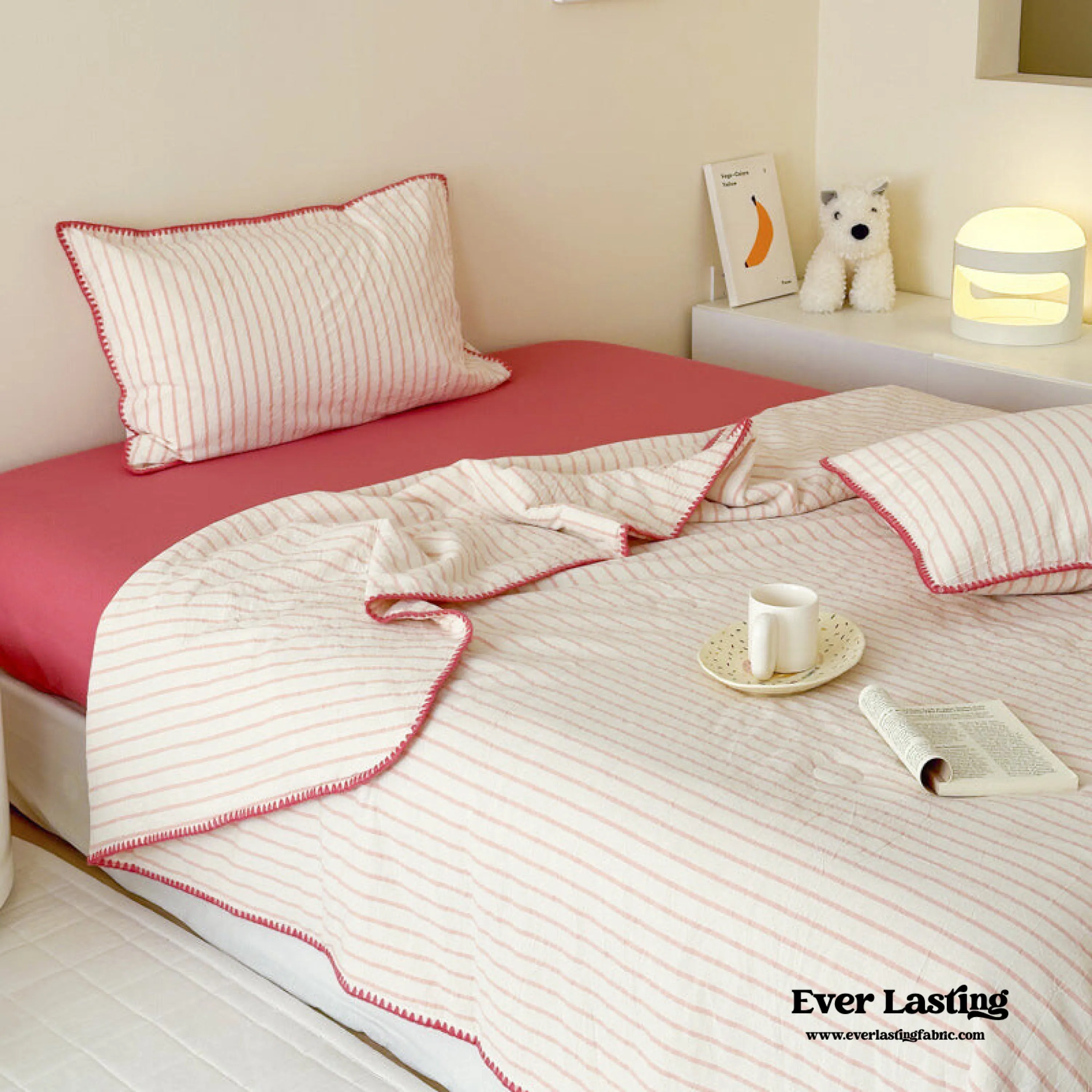 Striped Breathable Blanket Set / Green