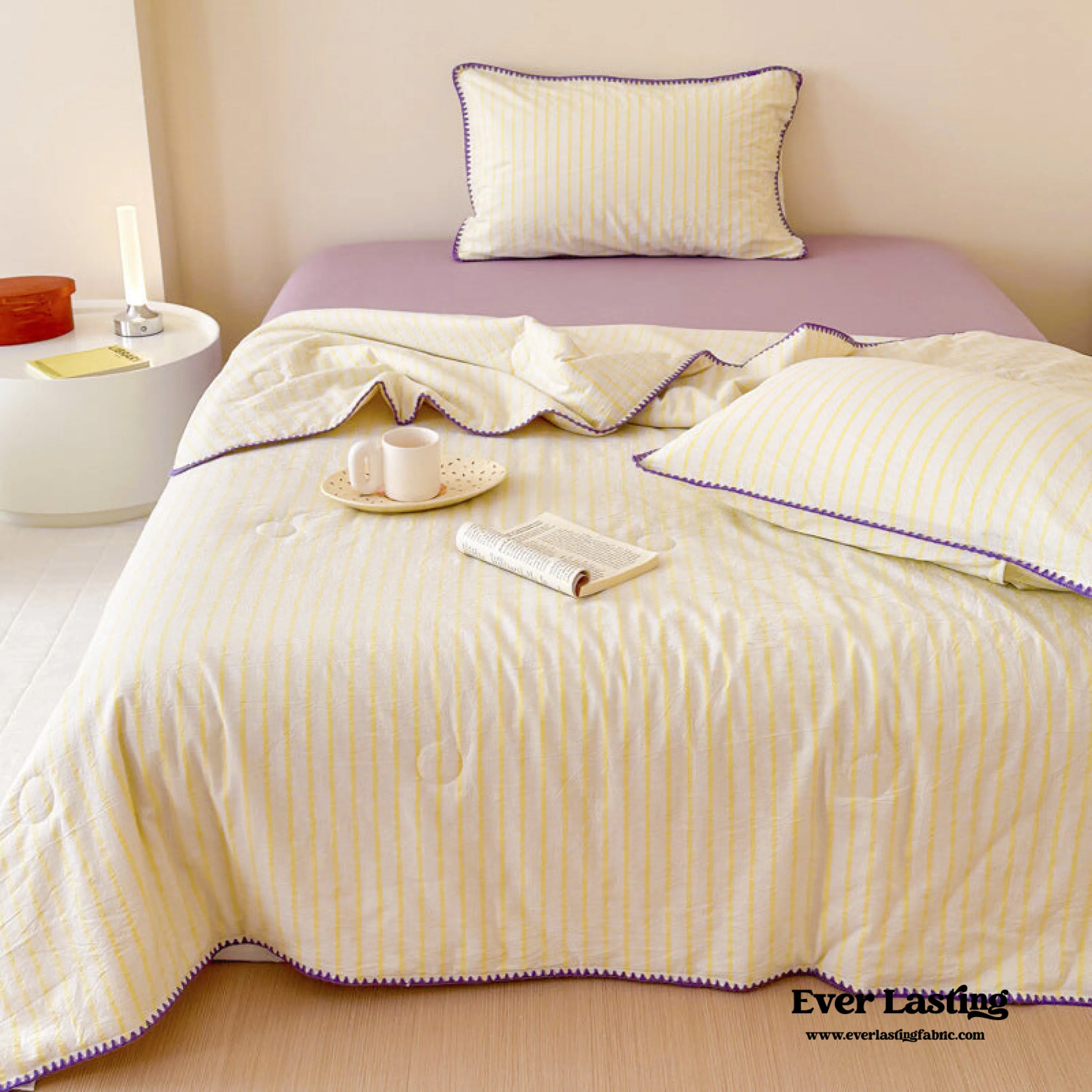 Striped Breathable Blanket Set / Green