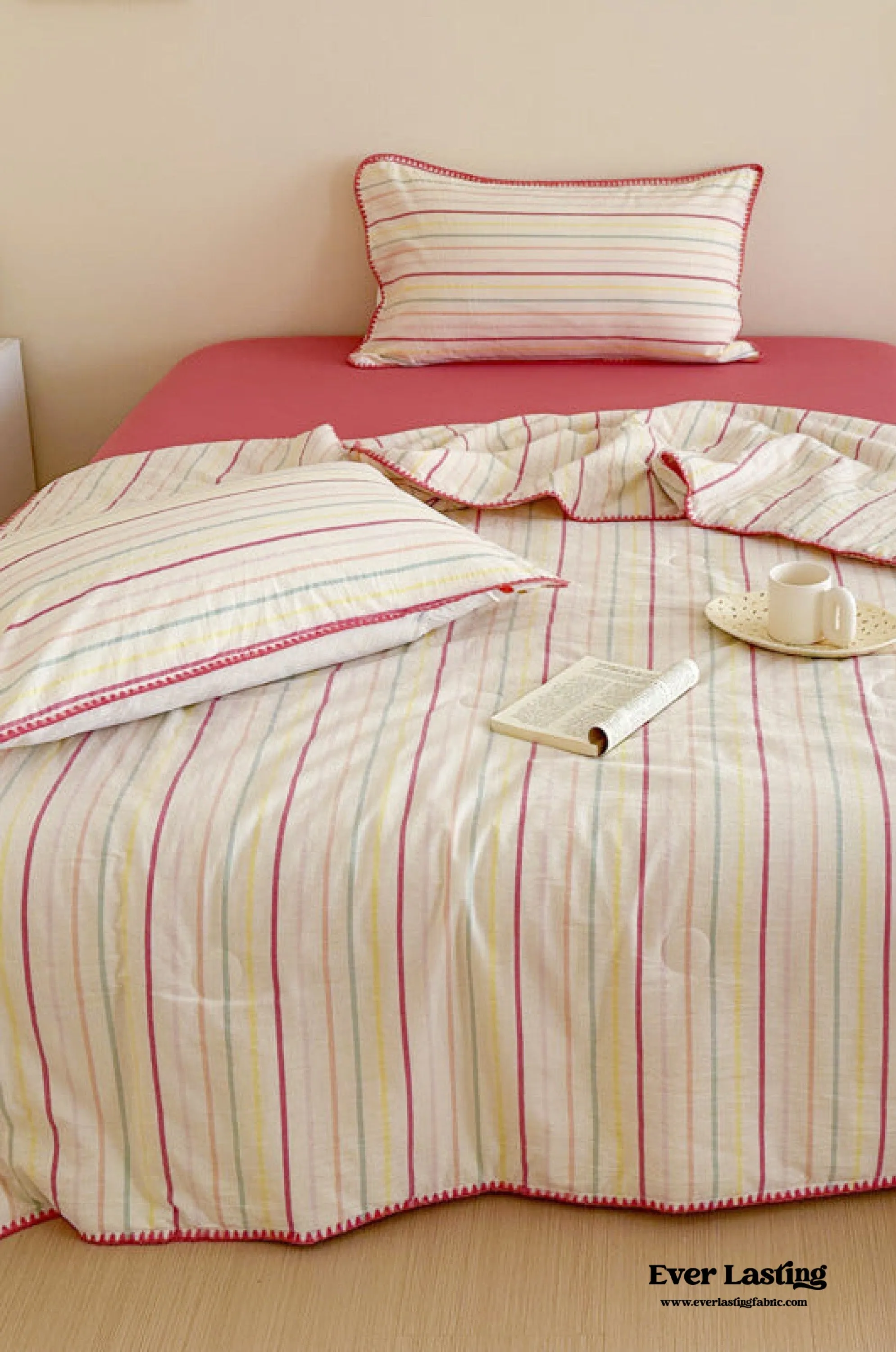 Striped Breathable Blanket Set / Green