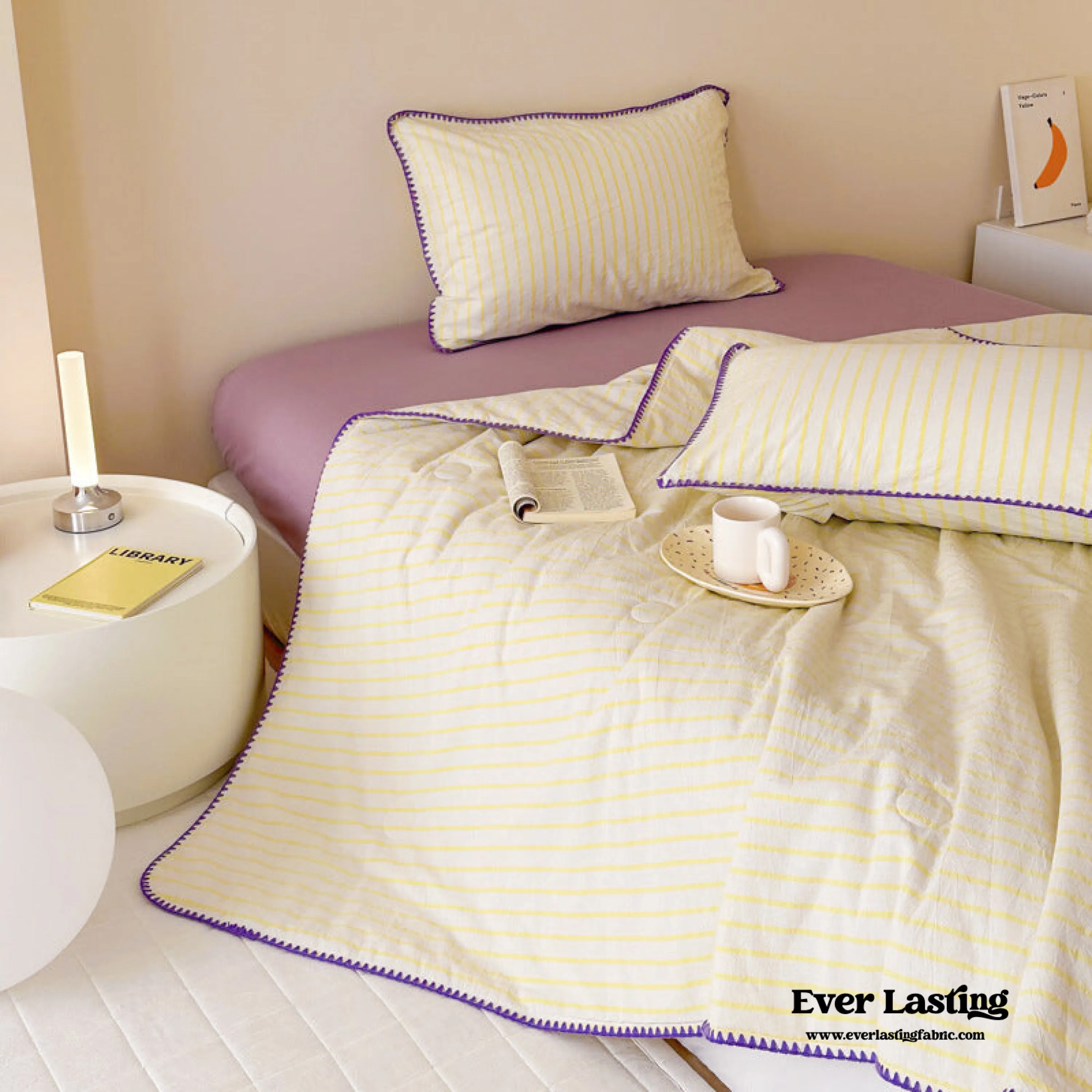Striped Breathable Blanket Set / Green