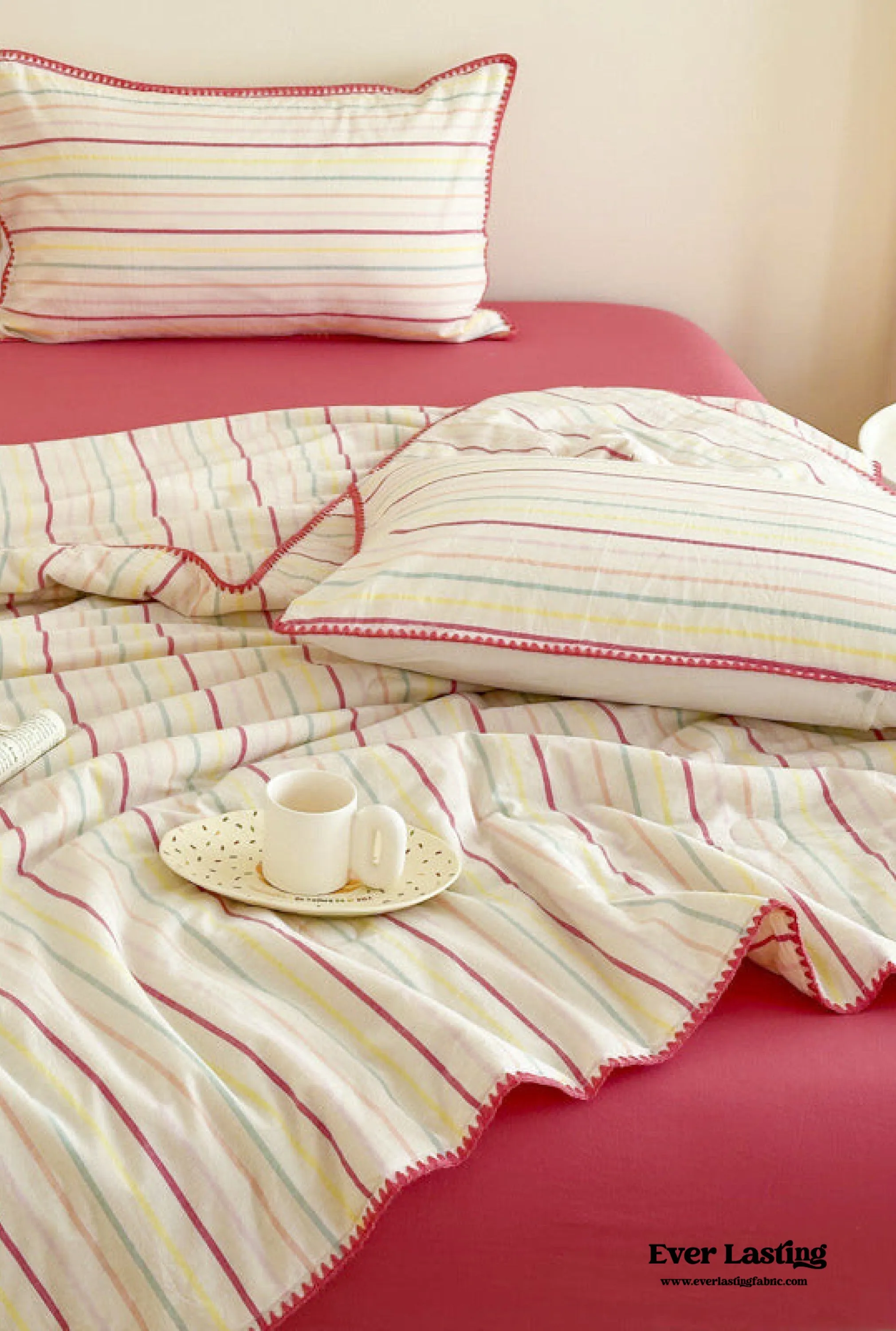 Striped Breathable Blanket Set / Green