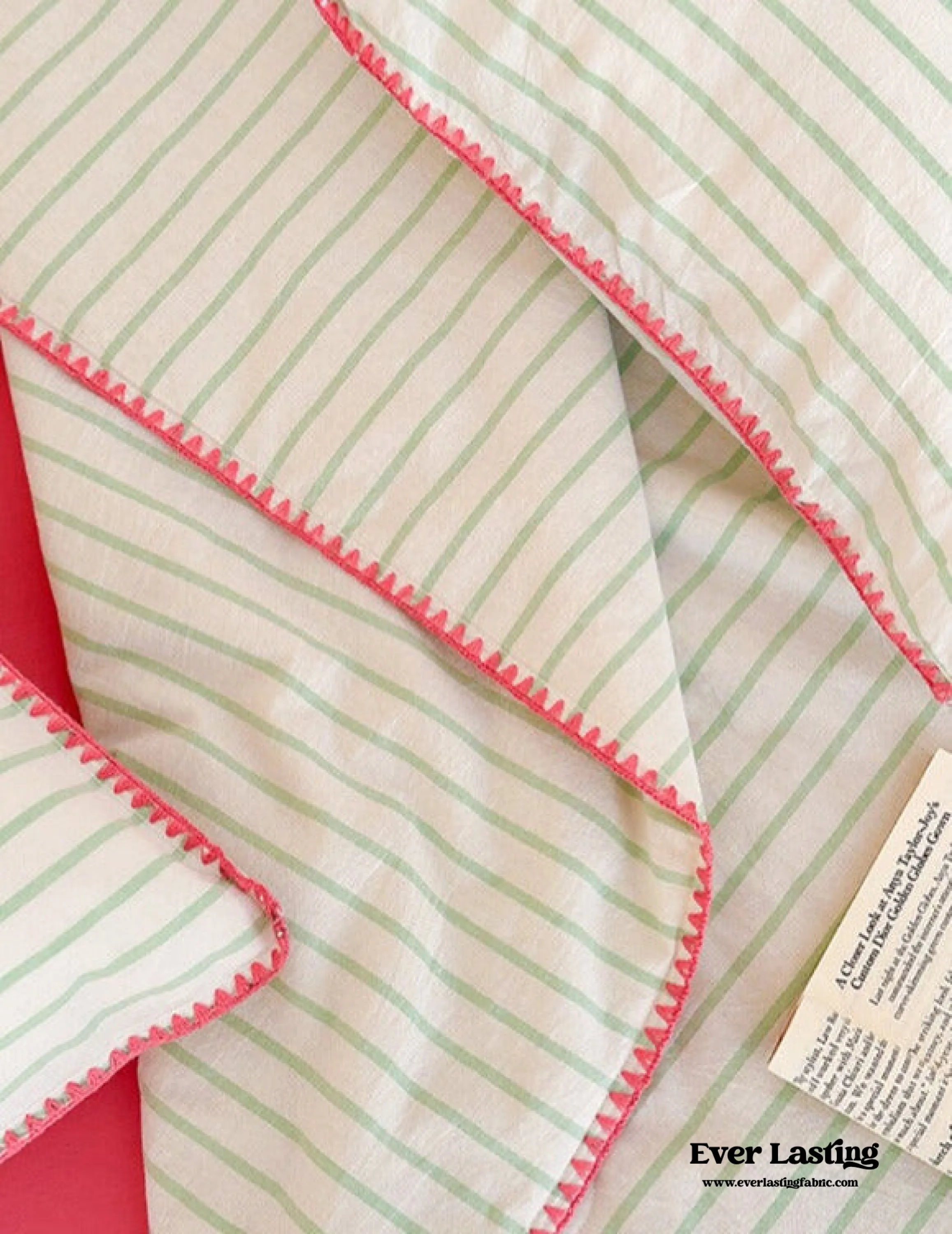 Striped Breathable Blanket Set / Green