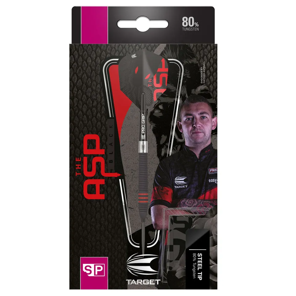 Target Nathan Aspinall 80% Black Swiss Point Steel Tip Darts - 22gm