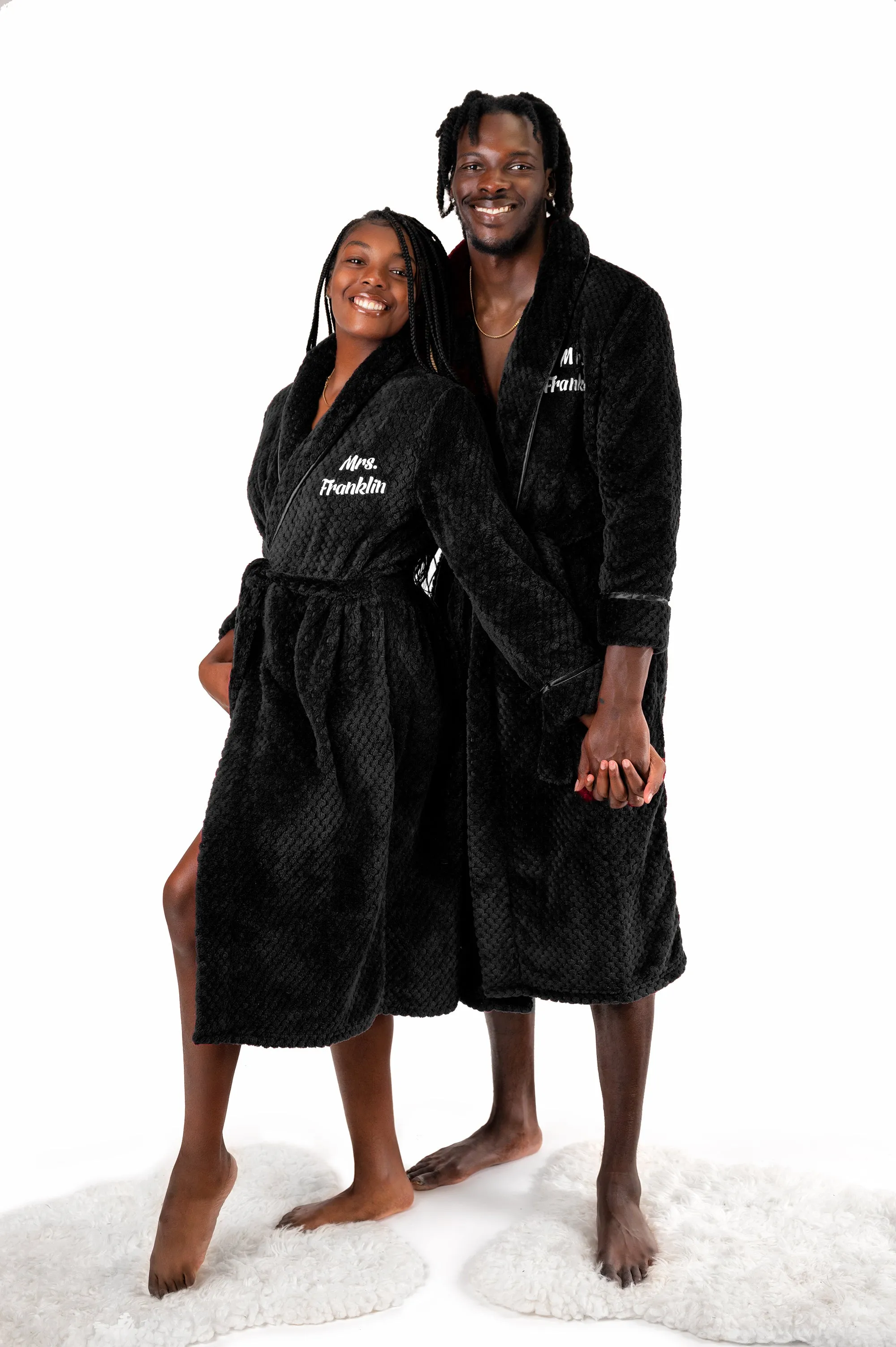 Terry Waffled Bathrobes for Men and Women Holiday gift Style 1 - Vinyl