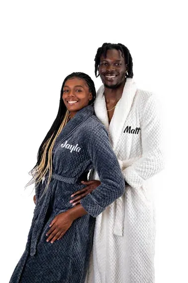 Terry Waffled Bathrobes for Men and Women Holiday gift Style 1 - Vinyl