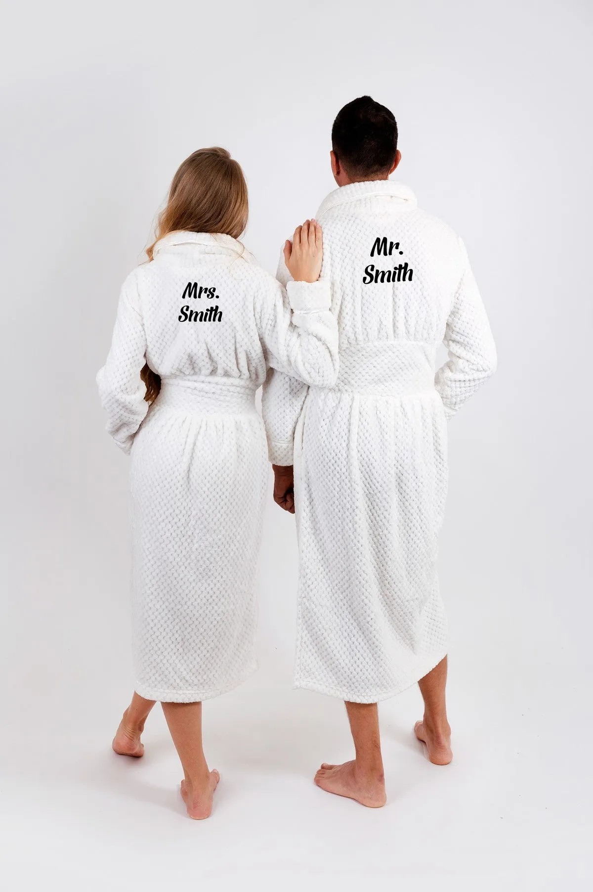 Terry Waffled Bathrobes for Men and Women Holiday gift Style 1 - Vinyl
