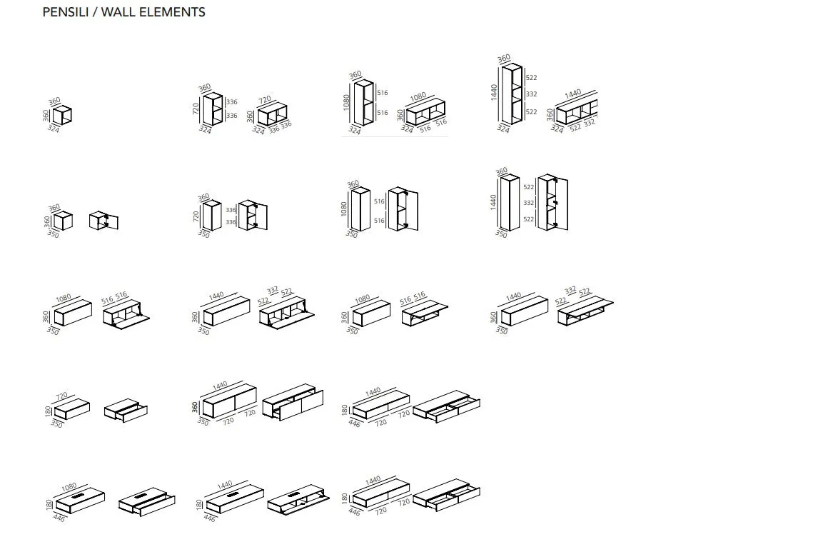 Tetris units for wall beds