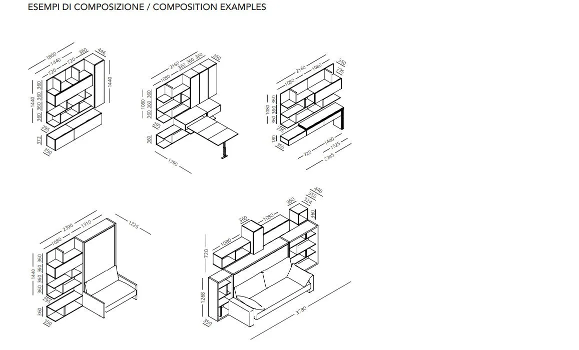 Tetris units for wall beds