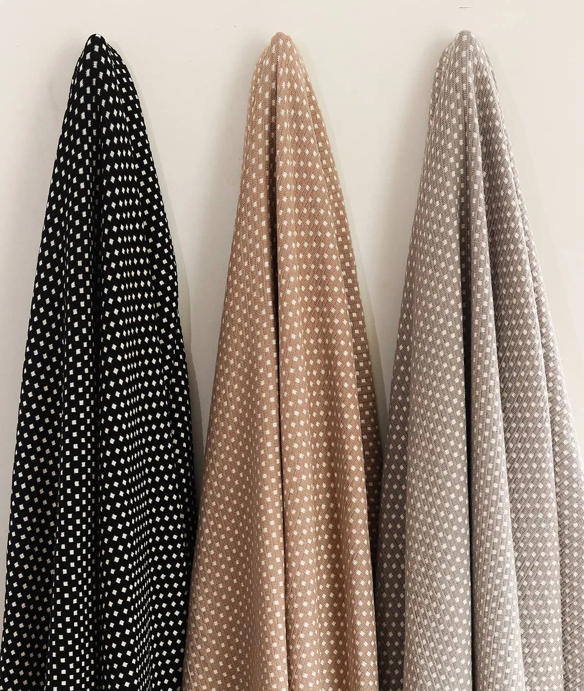 Tiny Check Cotton Knitted All Season AC Throw Blanket (Stone & Natural)