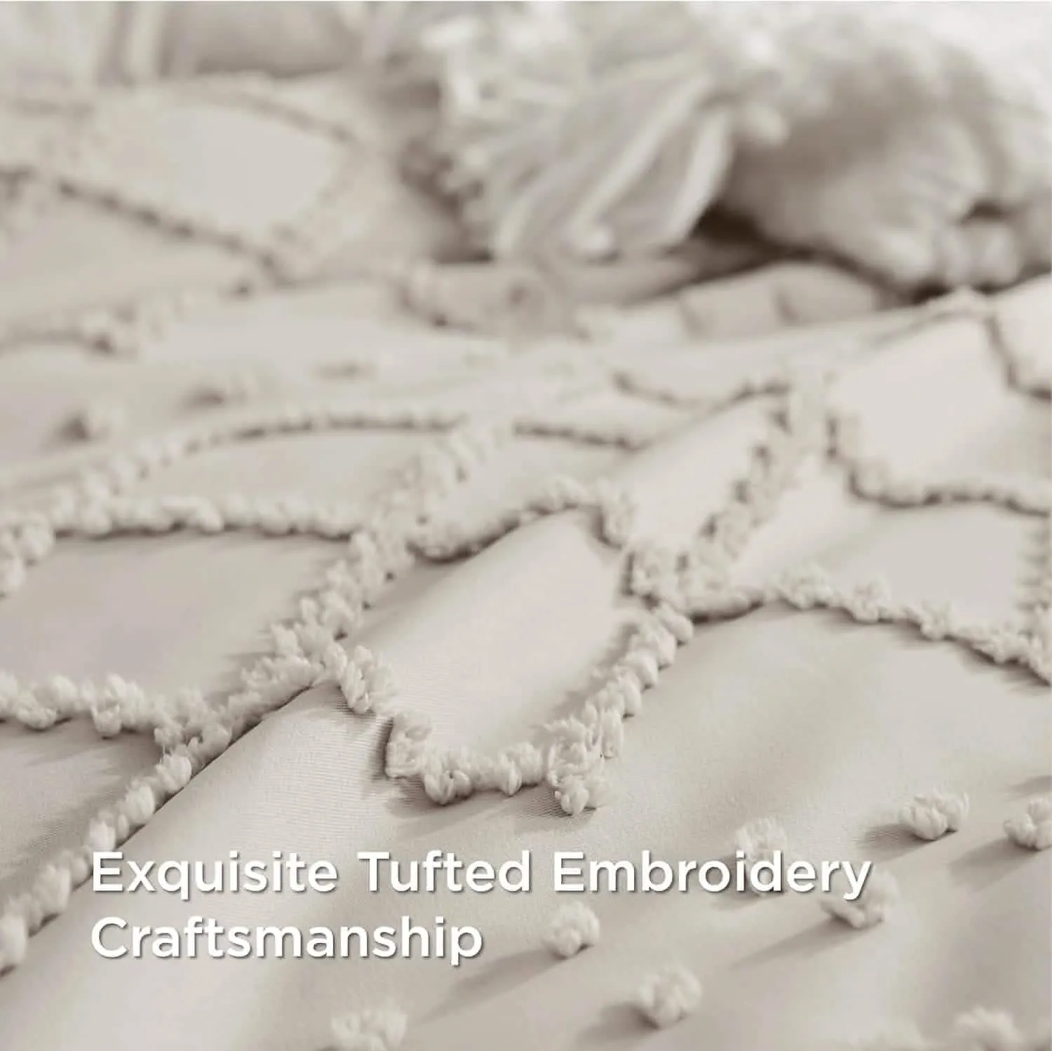 Tufted Embroidery Pillow Shams