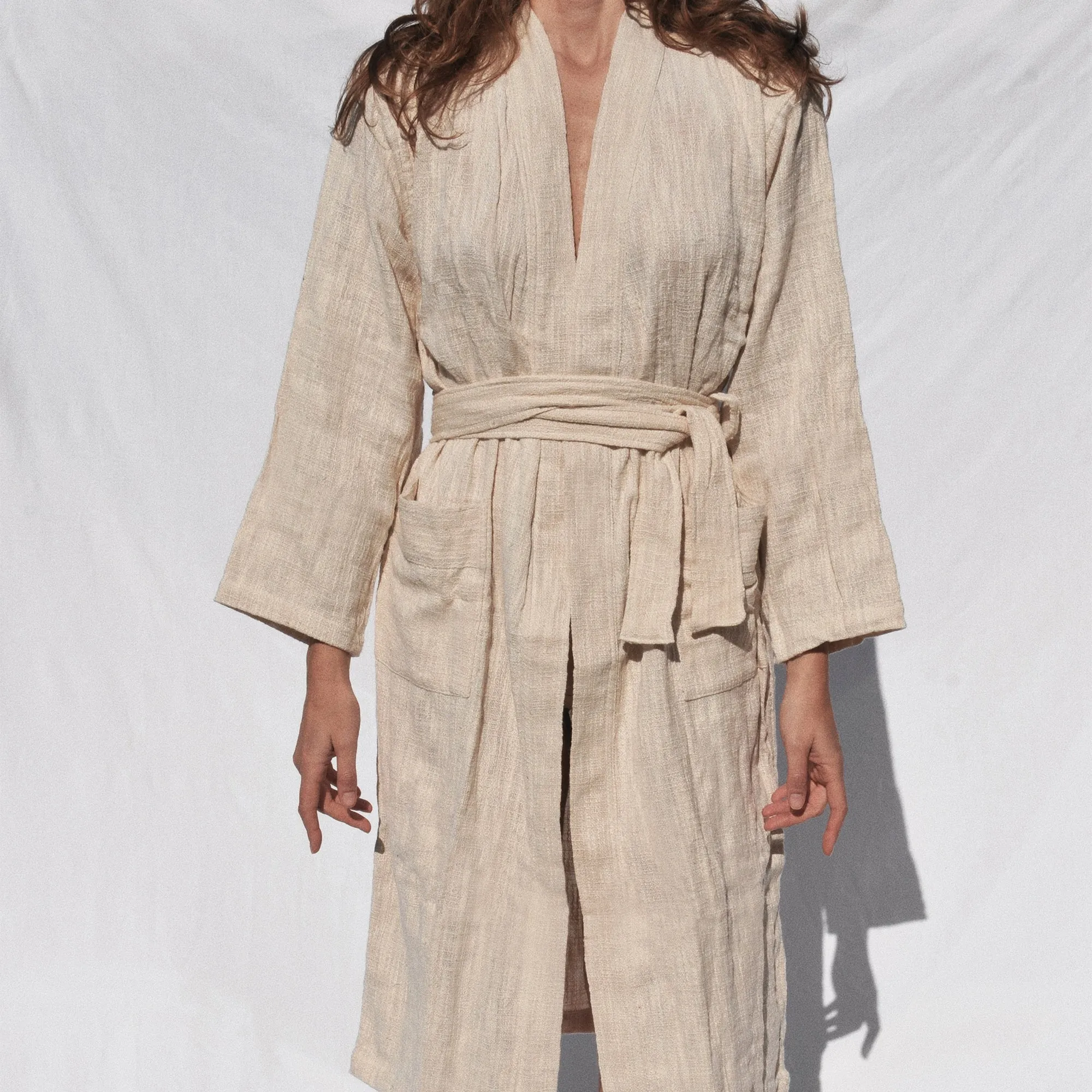Turkish Linen Robe | Natural