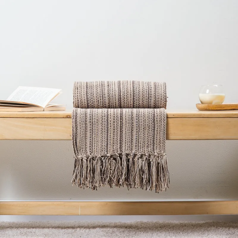 Two Tone Throw - Beige