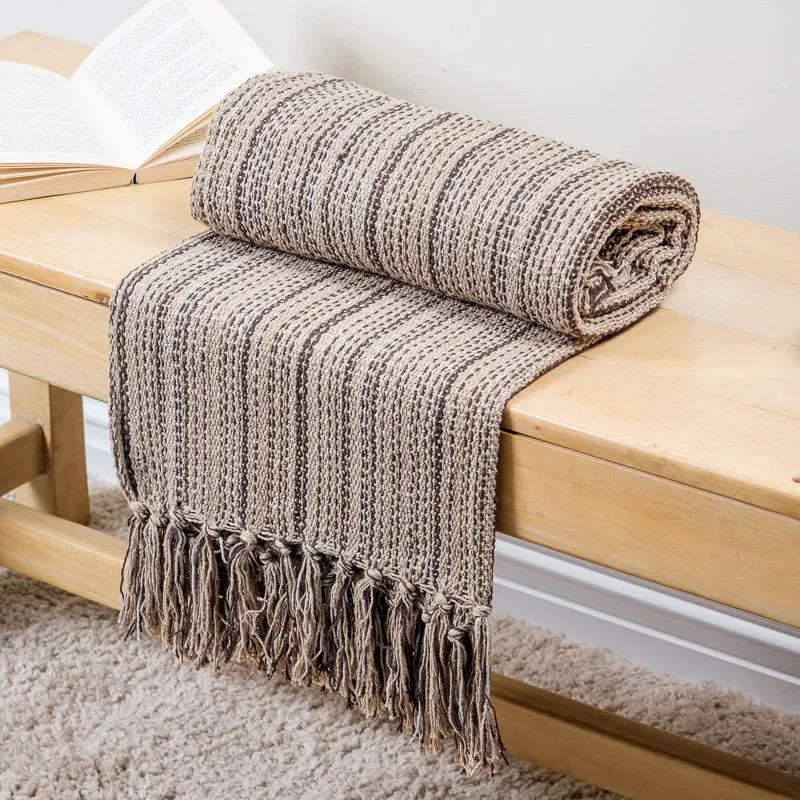 Two Tone Throw - Beige