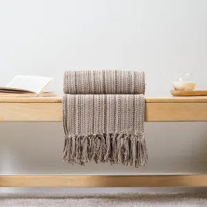 Two Tone Throw - Beige