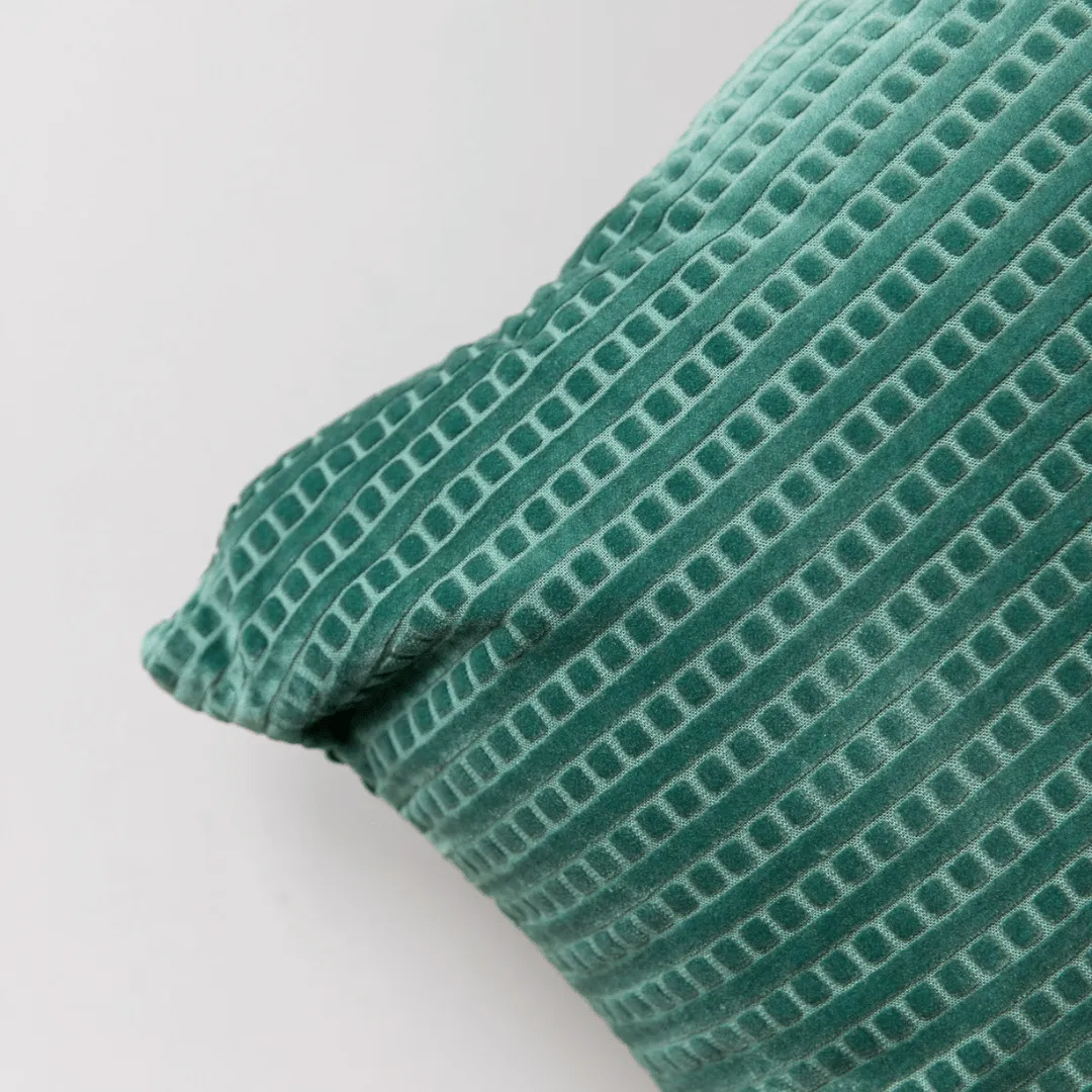 Vala Cotton Velvet Cushion - Teal