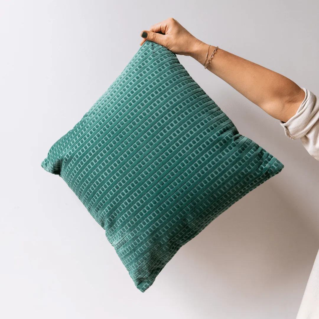 Vala Cotton Velvet Cushion - Teal