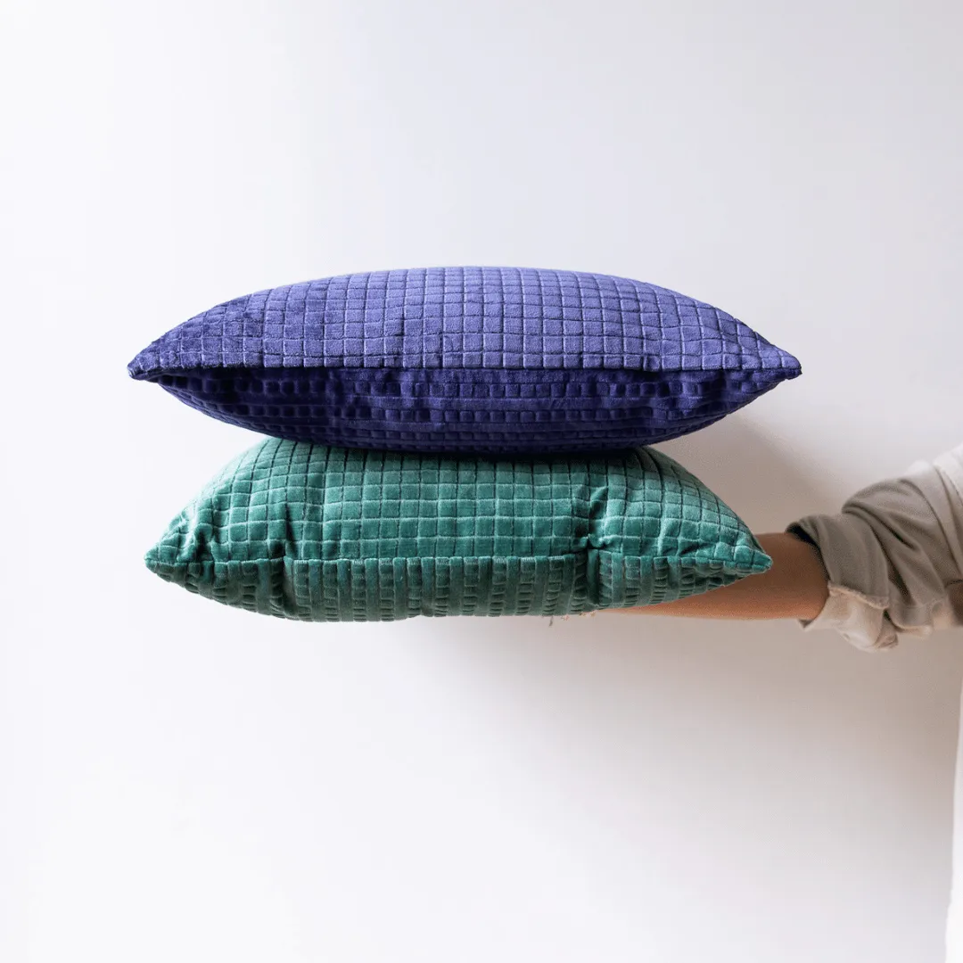 Vala Cotton Velvet Cushion - Teal