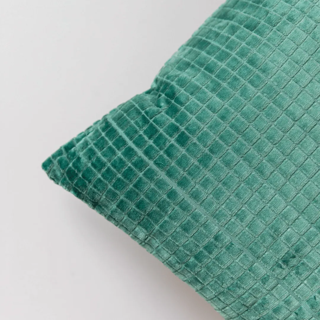 Vala Cotton Velvet Cushion - Teal