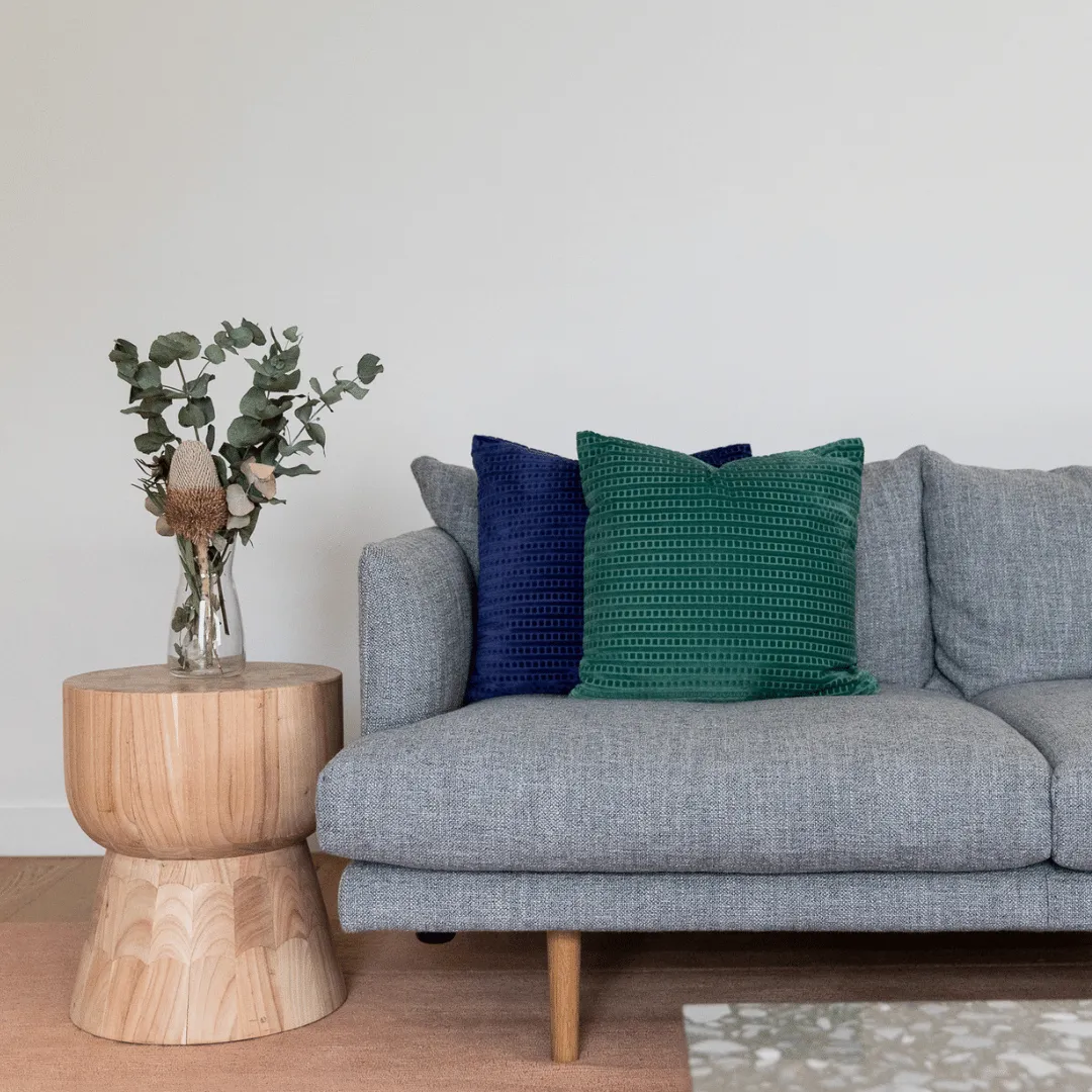 Vala Cotton Velvet Cushion - Teal