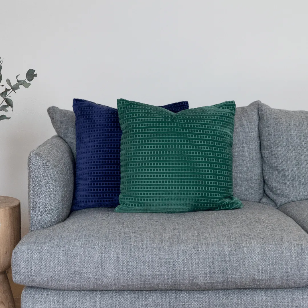 Vala Cotton Velvet Cushion - Teal