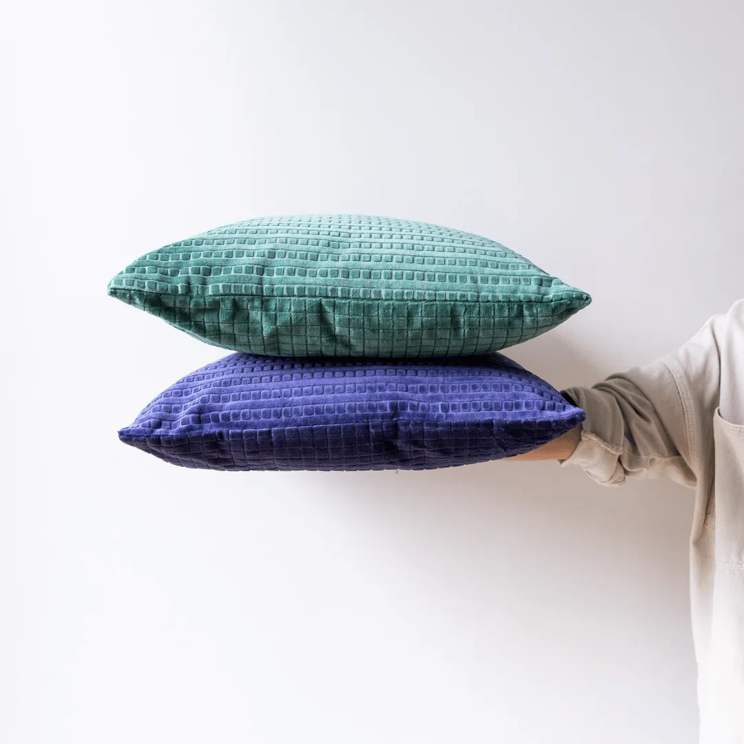 Vala Cotton Velvet Cushion - Teal