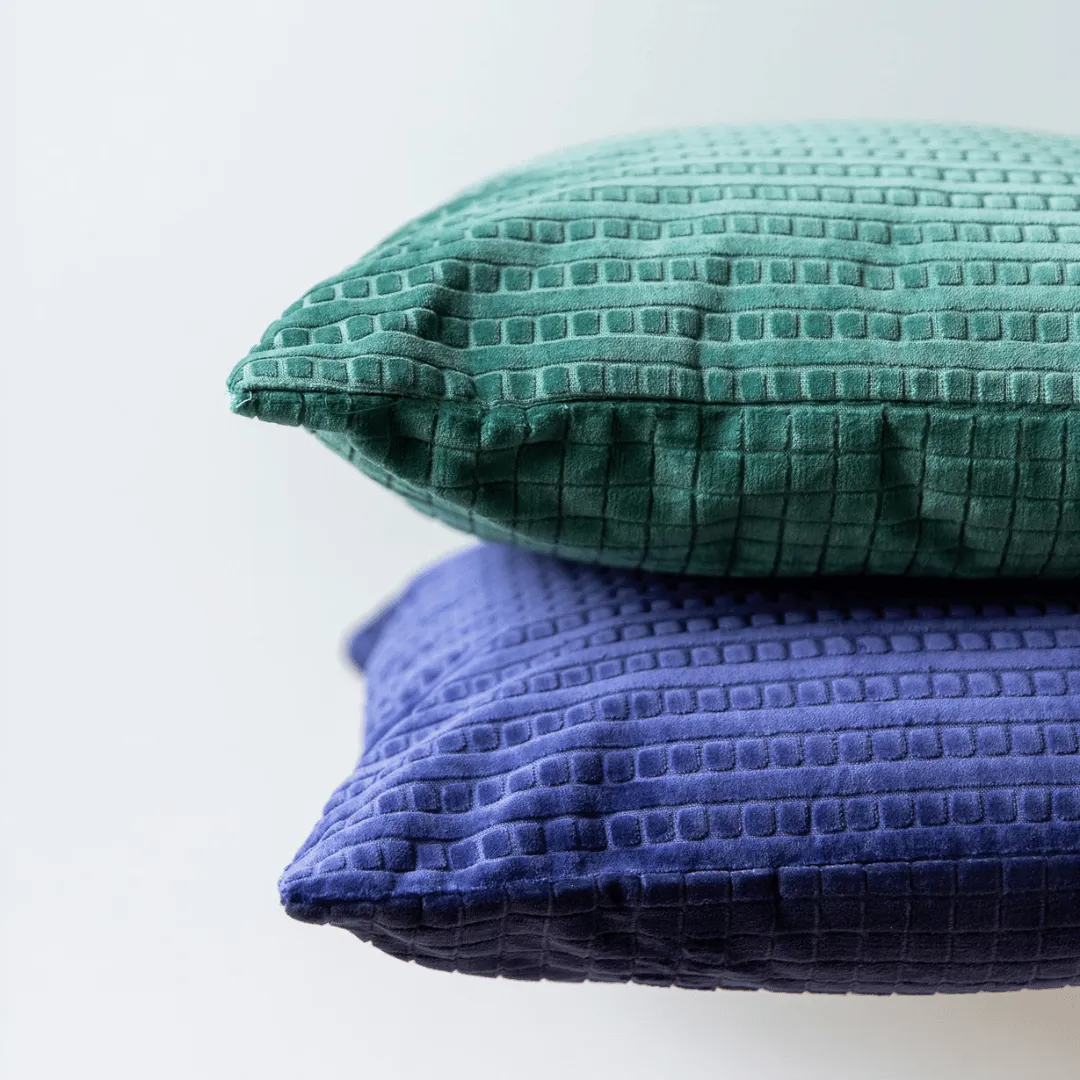 Vala Cotton Velvet Cushion - Teal