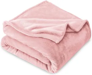 VAS COLLECTION® Premium Plush Double Blanket | 300 GSM Lightweight Cozy Soft for Bed, Sofa, Couch, Travel & Camping| 220x230 cm or 86x90 inches | Pink| Flannel