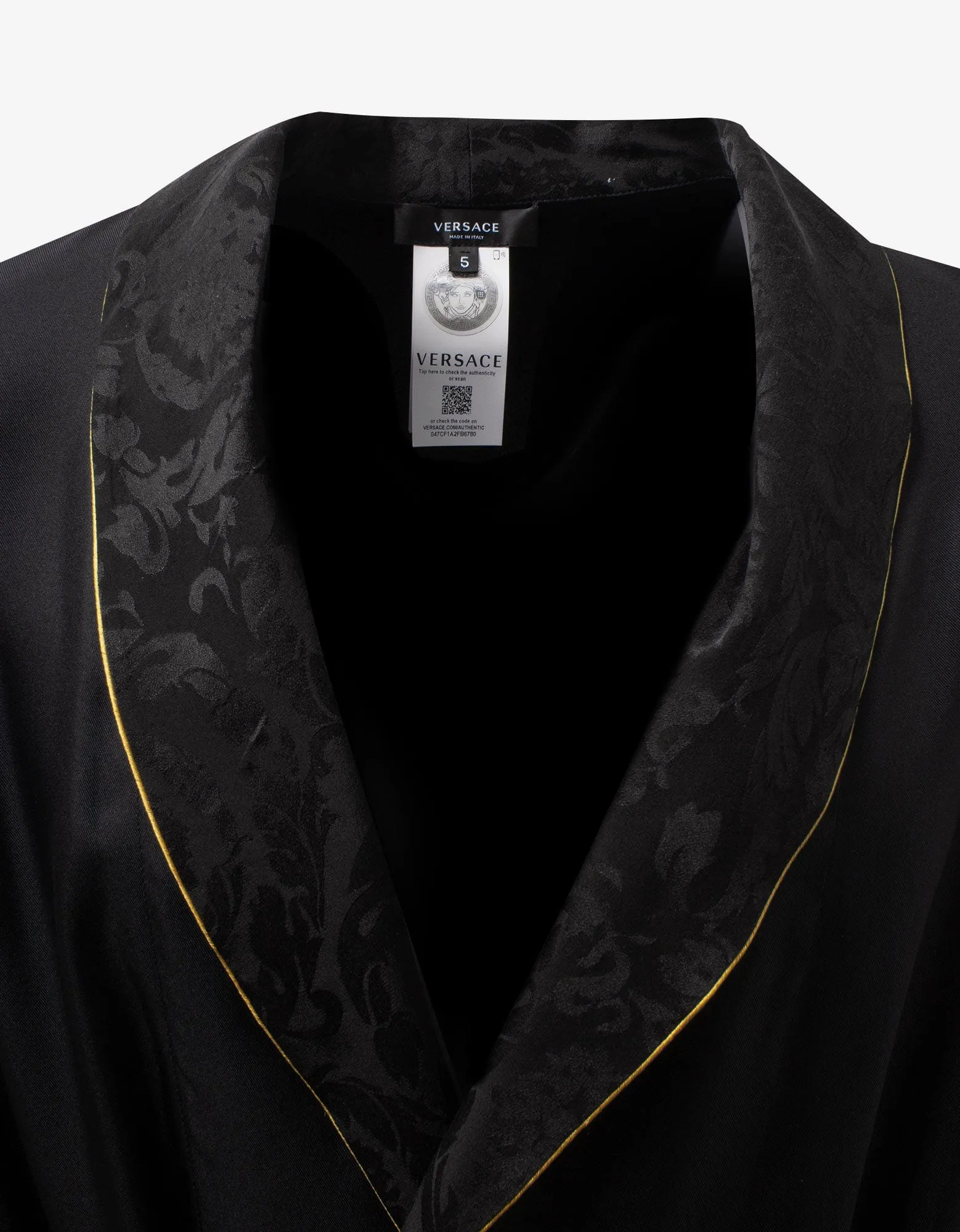 Versace Black Silk Dressing Gown