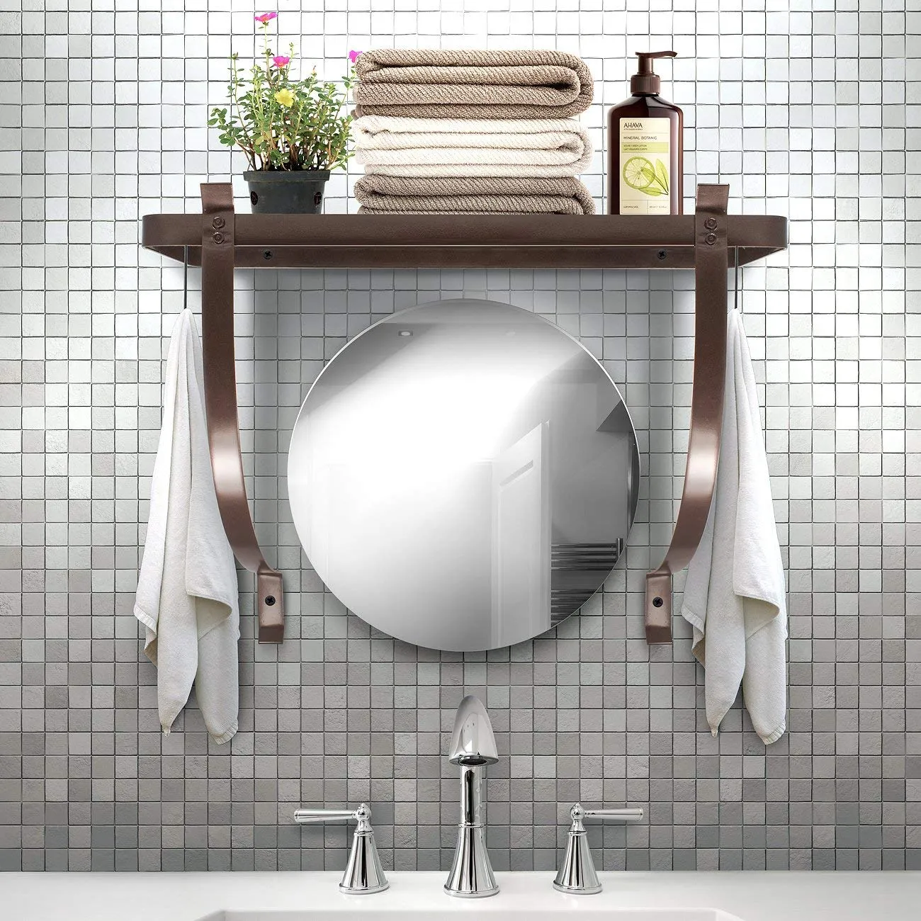 Wall Mounted Pot Rack with Hooks