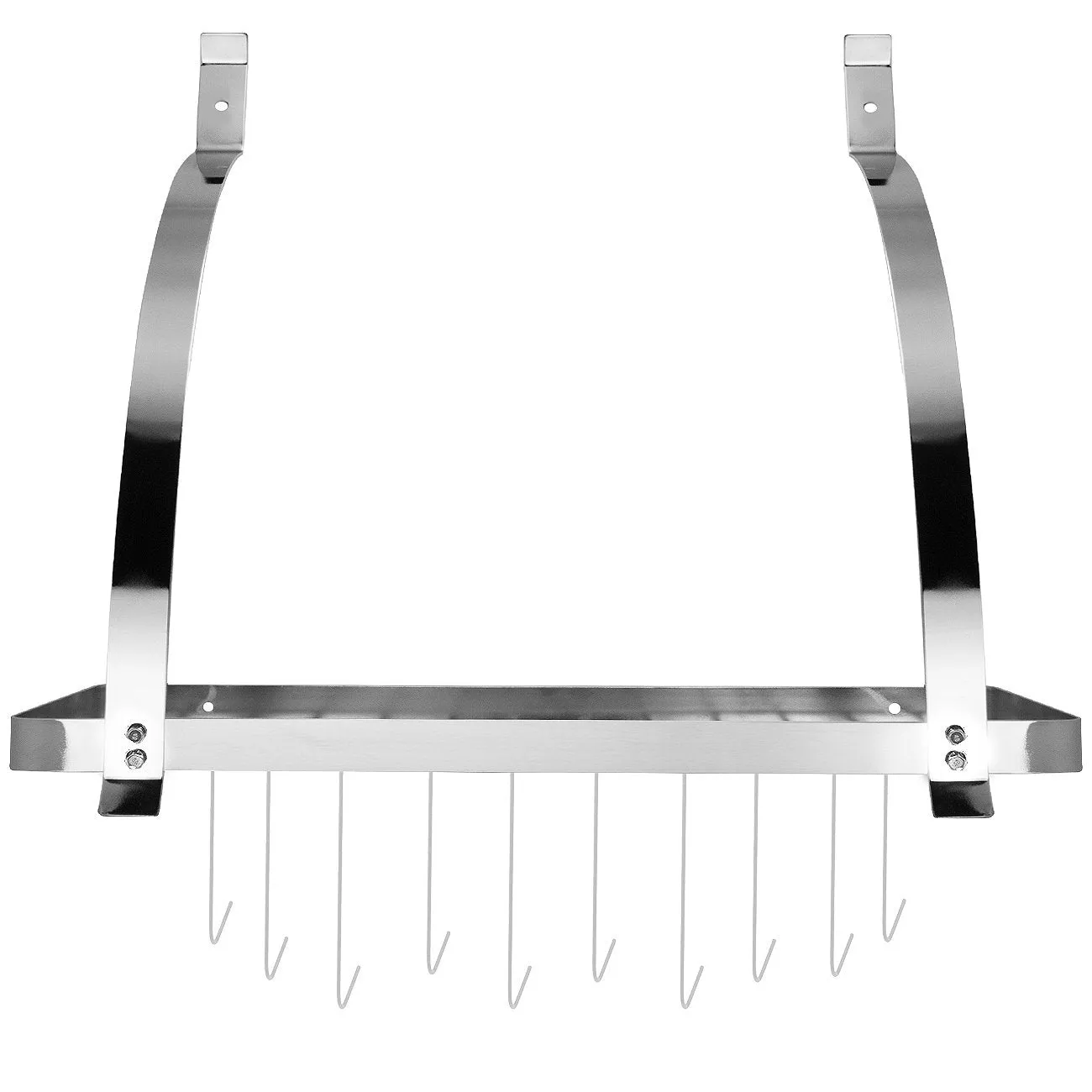 Wall Mounted Pot Rack with Hooks