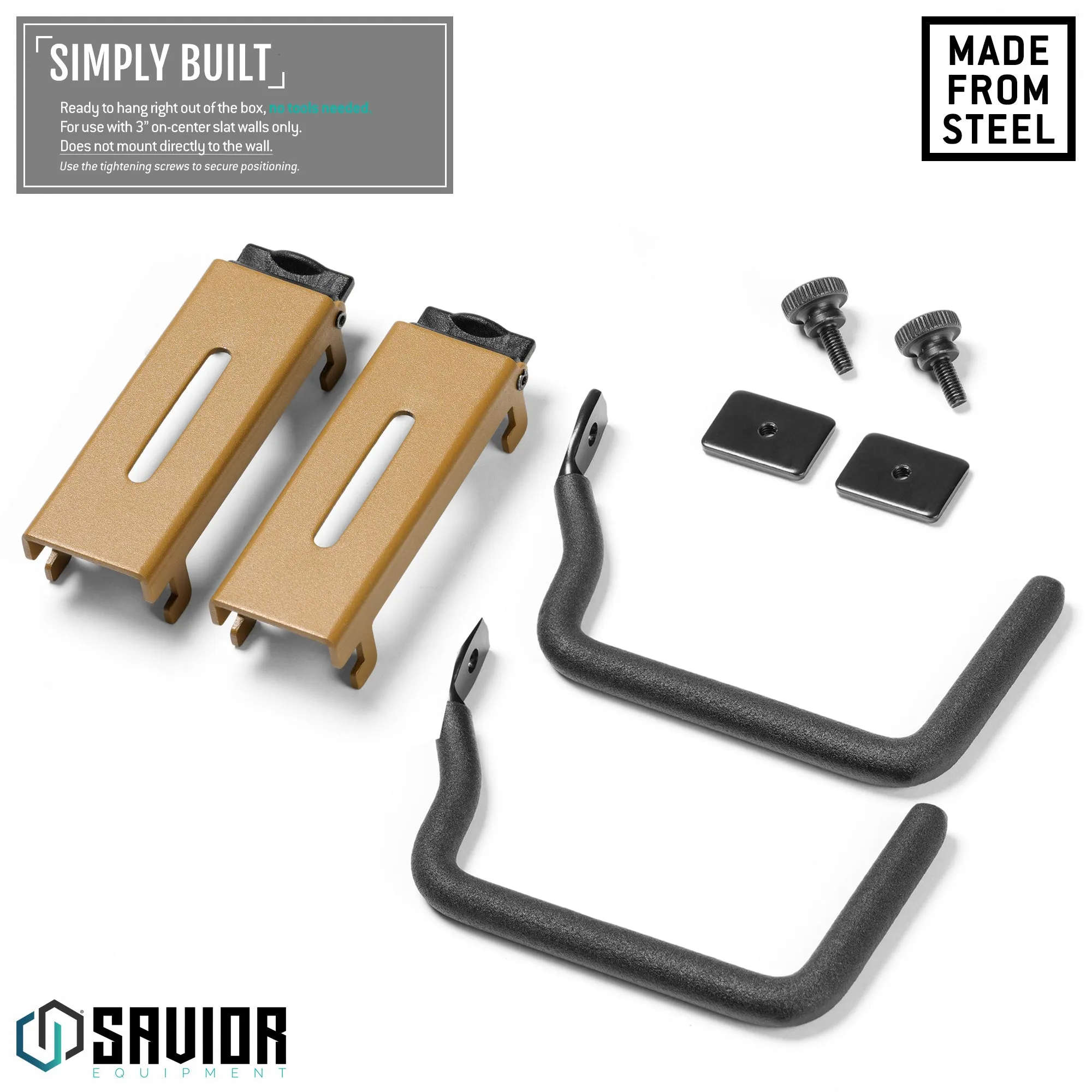 Wall Rack System - Adjustable J-Hook - Large - 2 Pack