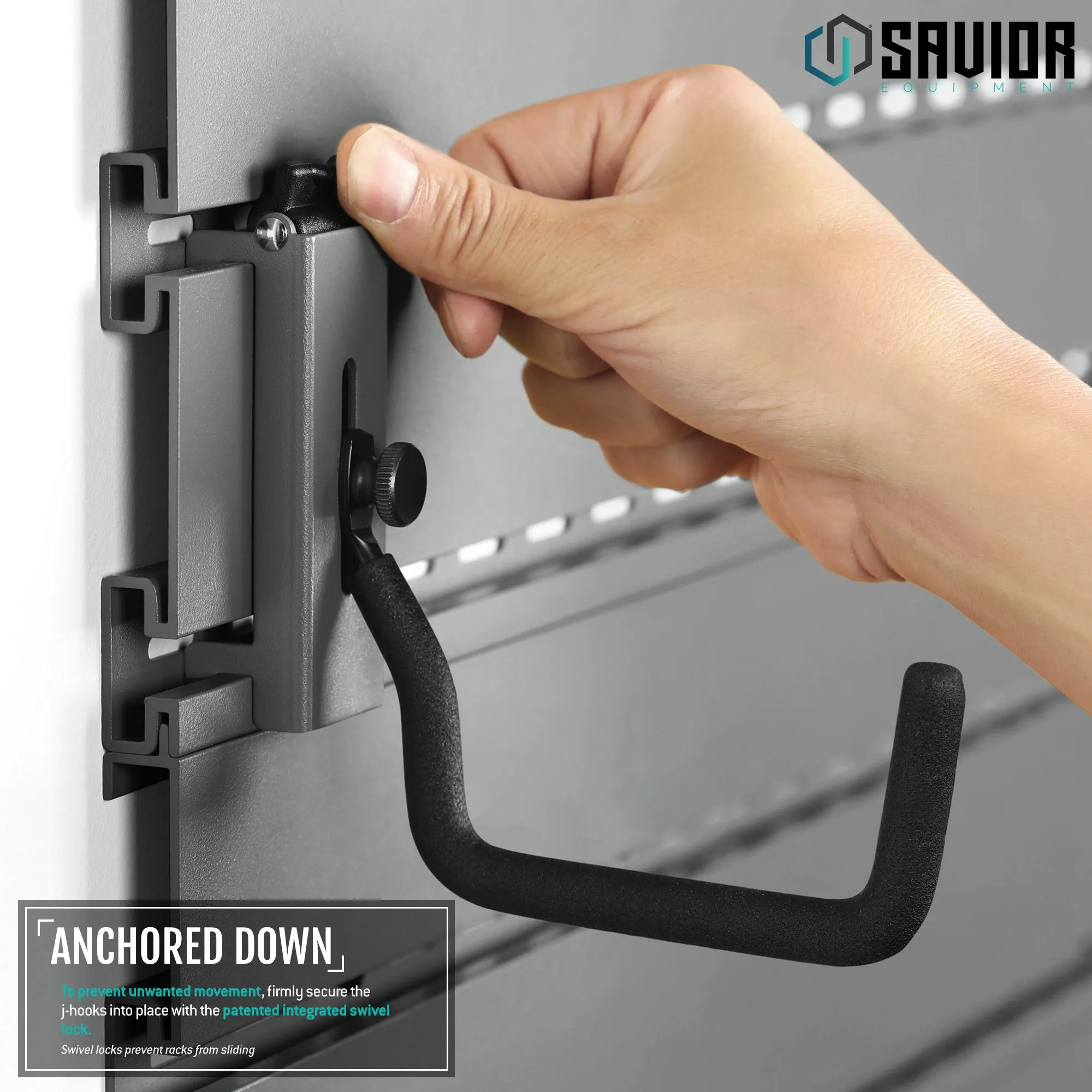 Wall Rack System - Adjustable J-Hook - Large - 2 Pack