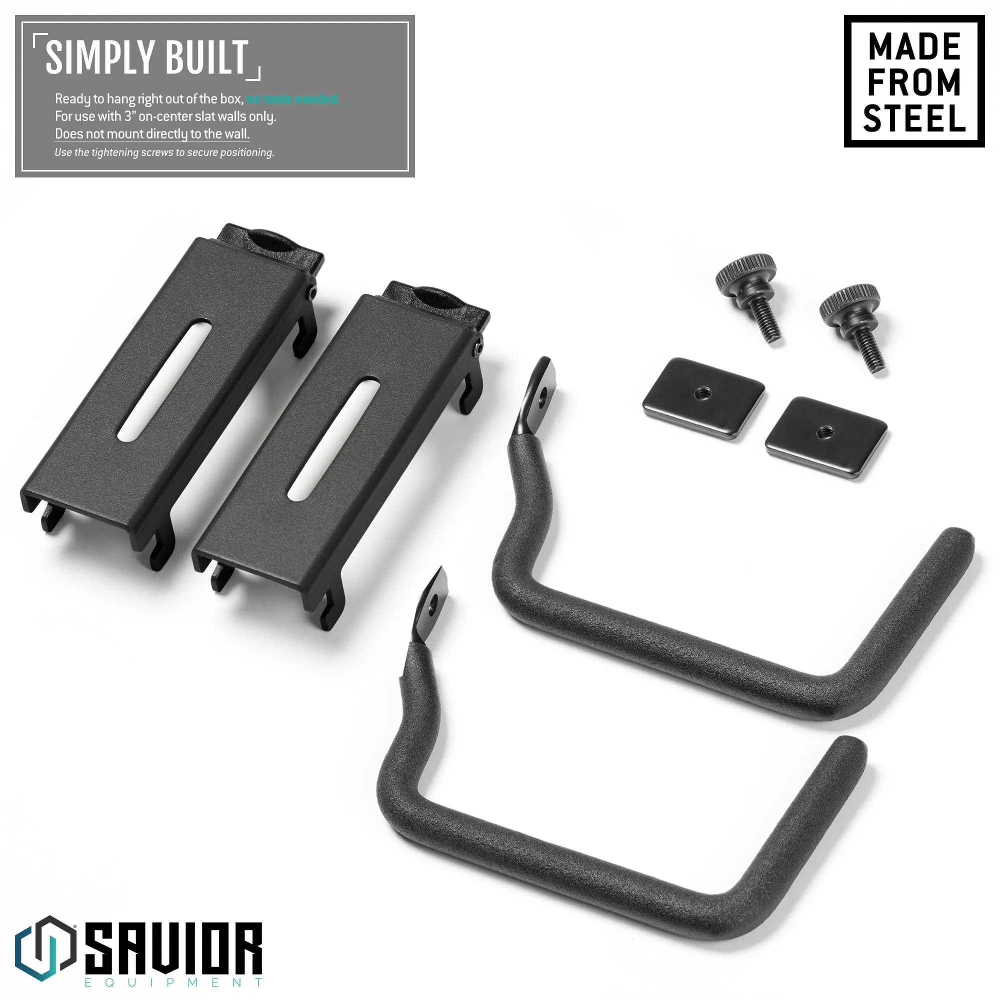 Wall Rack System - Adjustable J-Hook - Large - 2 Pack