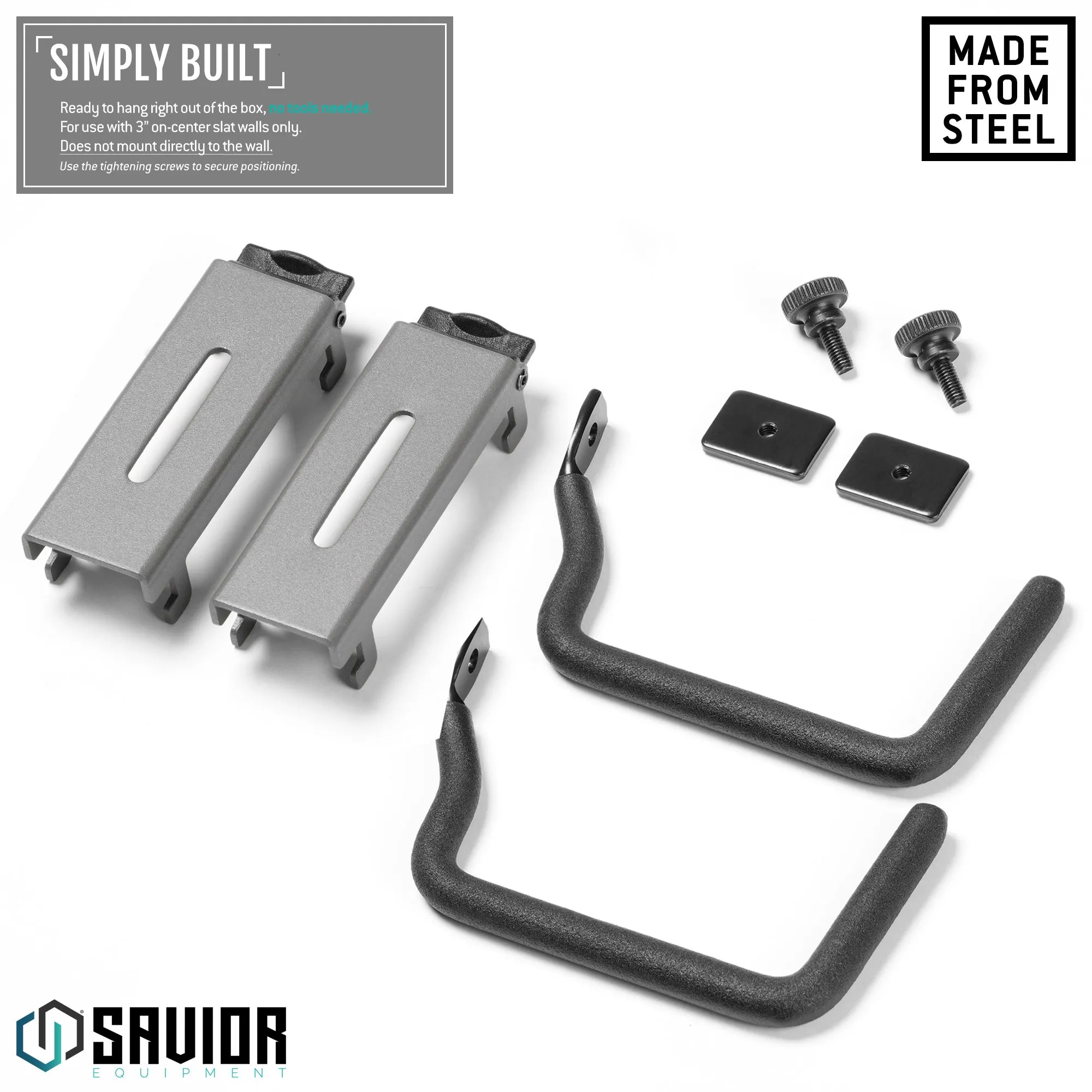 Wall Rack System - Adjustable J-Hook - Large - 2 Pack