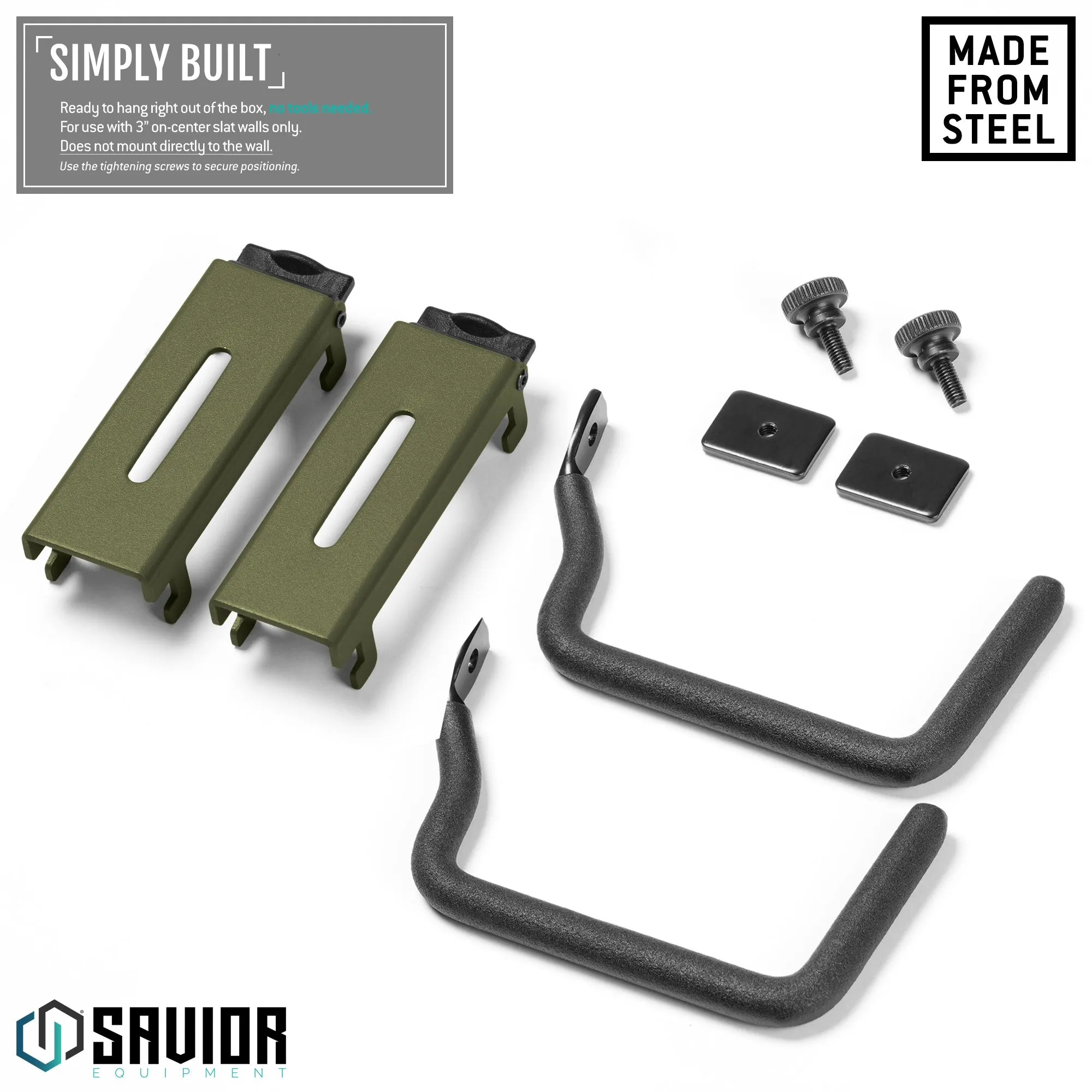 Wall Rack System - Adjustable J-Hook - Large - 2 Pack