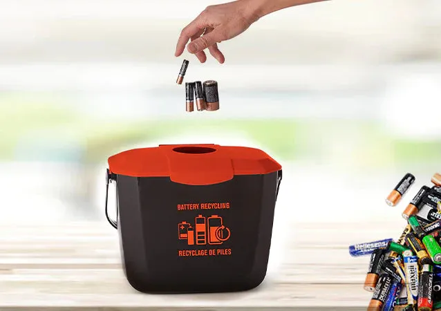 Waste Container - Globe 2 Gallon Battery Collection Bin, 9309